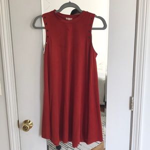 Rust Suede Tank Dress